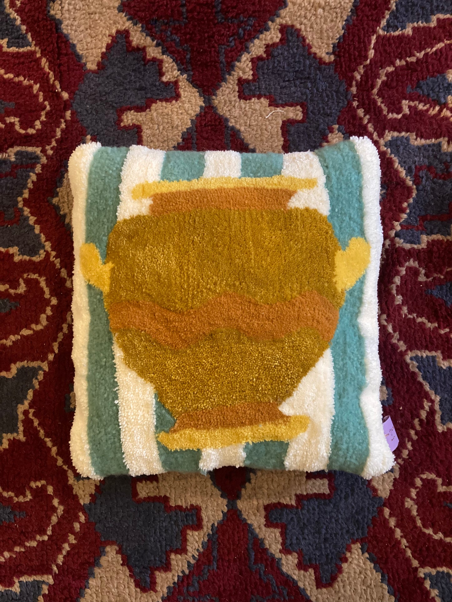 Stamnos cushion yellow